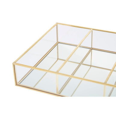 3 Compartments Clear Glass Makeup Organiser | Beauty