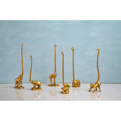 Gold Finish Giraffe Toilet Roll Holder | Fauna