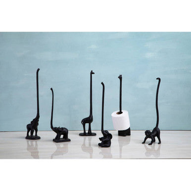 Black Finish Elephant Toilet Roll Holder | Fauna