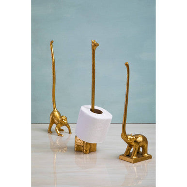Gold Finish Llama Toilet Roll Holder | Fauna