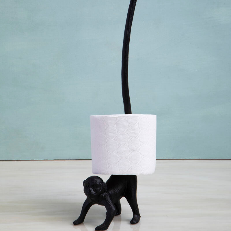 Black Finish Monkey Toilet Roll Holder | Fauna