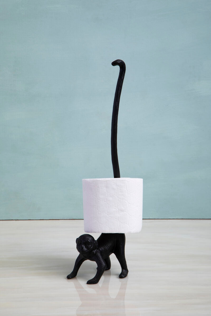 Black Finish Monkey Toilet Roll Holder | Fauna