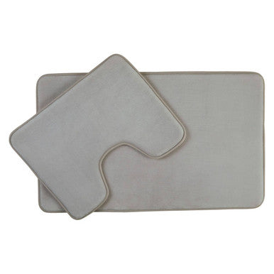 Light Grey Bath and Pedestal Mat Set | Soak