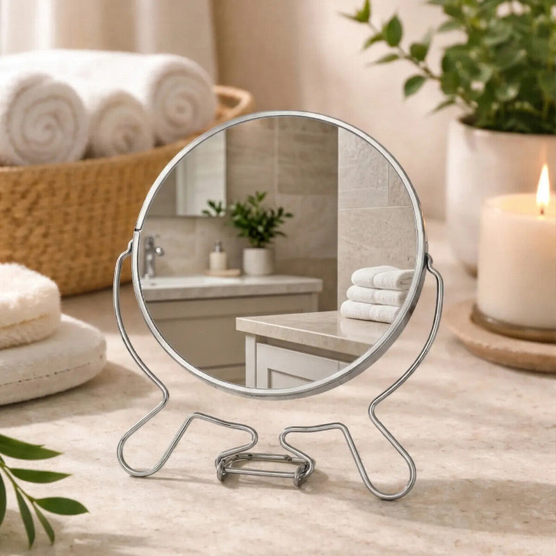 Silver Effect Two Sided Small Shaving Mirror | Mison