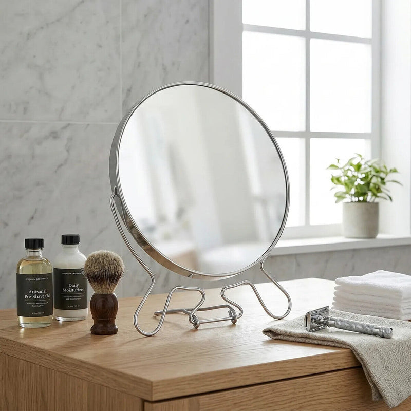 Silver Effect 2 Sided Large Shaving Mirror | Mison