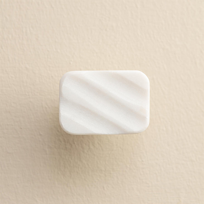 Eesha White Marble Rectangle Drawer Knobs