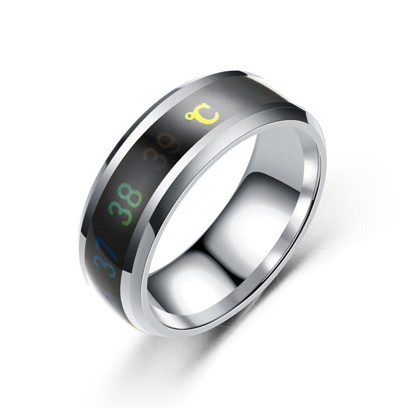 Fashion Creative Titanium Steel Thermochromic Ring