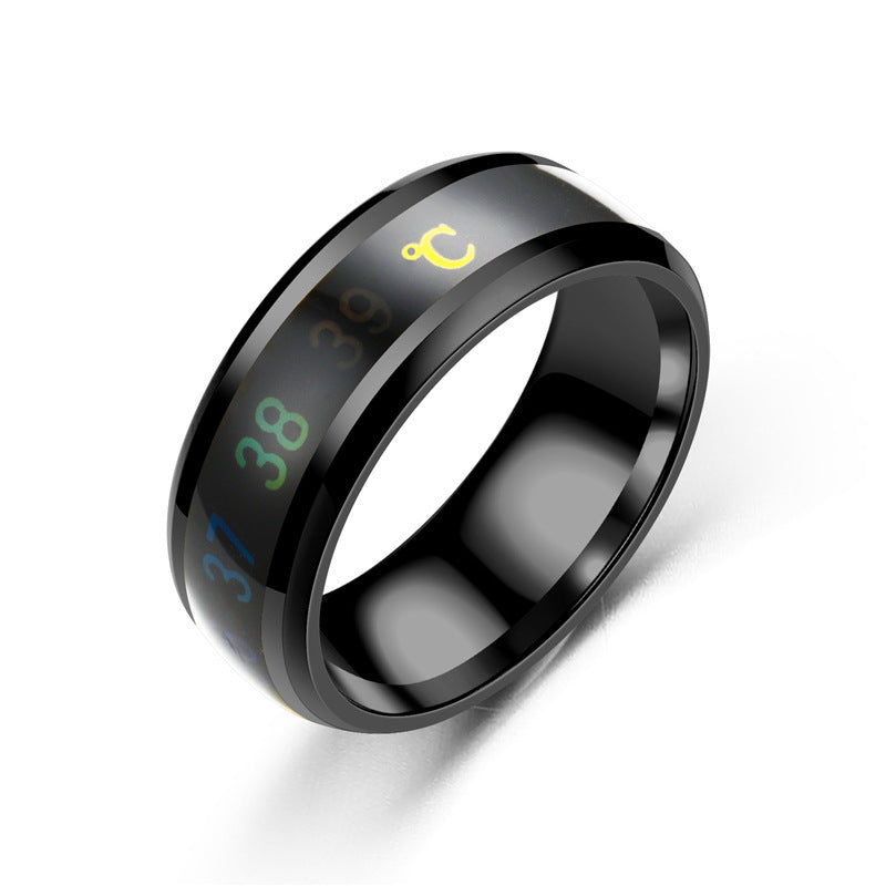 Fashion Creative Titanium Steel Thermochromic Ring