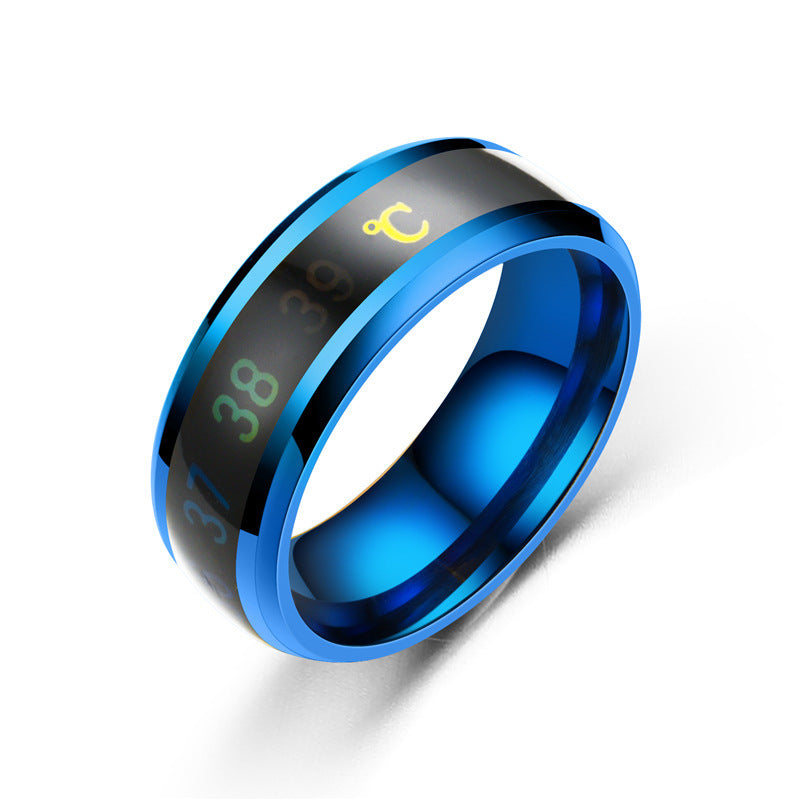 Fashion Creative Titanium Steel Thermochromic Ring