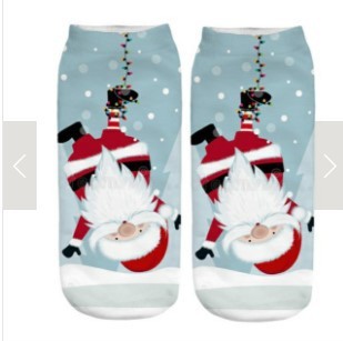 New 3D Printed Christmas Pattern Women's Boat Socks