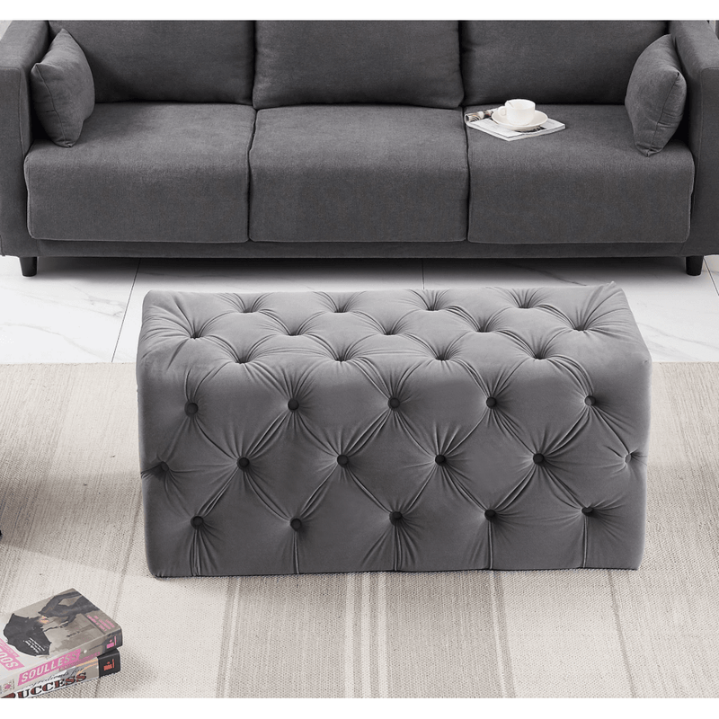 Melia Velvet Ottoman Bench