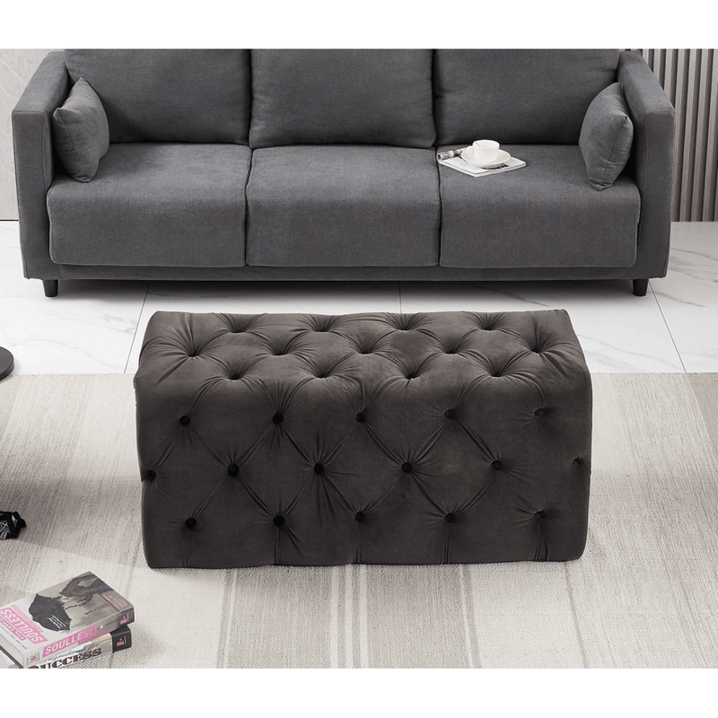Melia Velvet Ottoman Bench