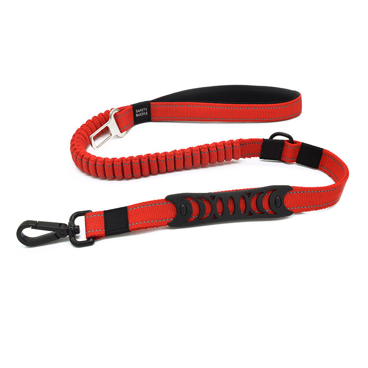 Buffer retractable reflective traction belt
