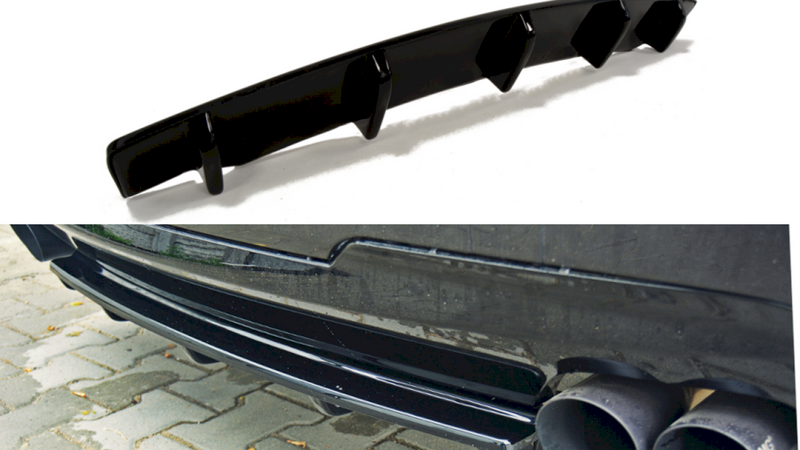 Maxton Design - CENTRAL REAR SPLITTER BMW 5 F11 M-PACK (FITS TWO DOUBLE EXHAUST ENDS)