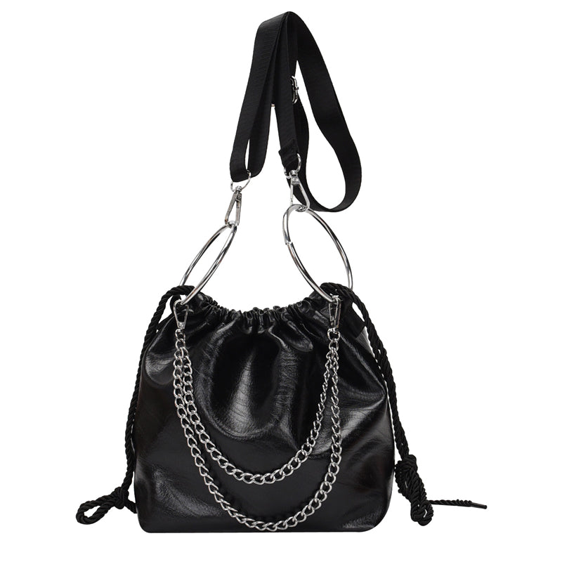 Pleated portable shoulder bag
