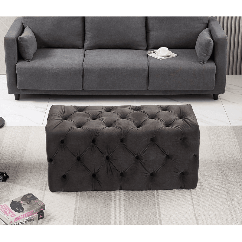 Melia Velvet Ottoman Bench
