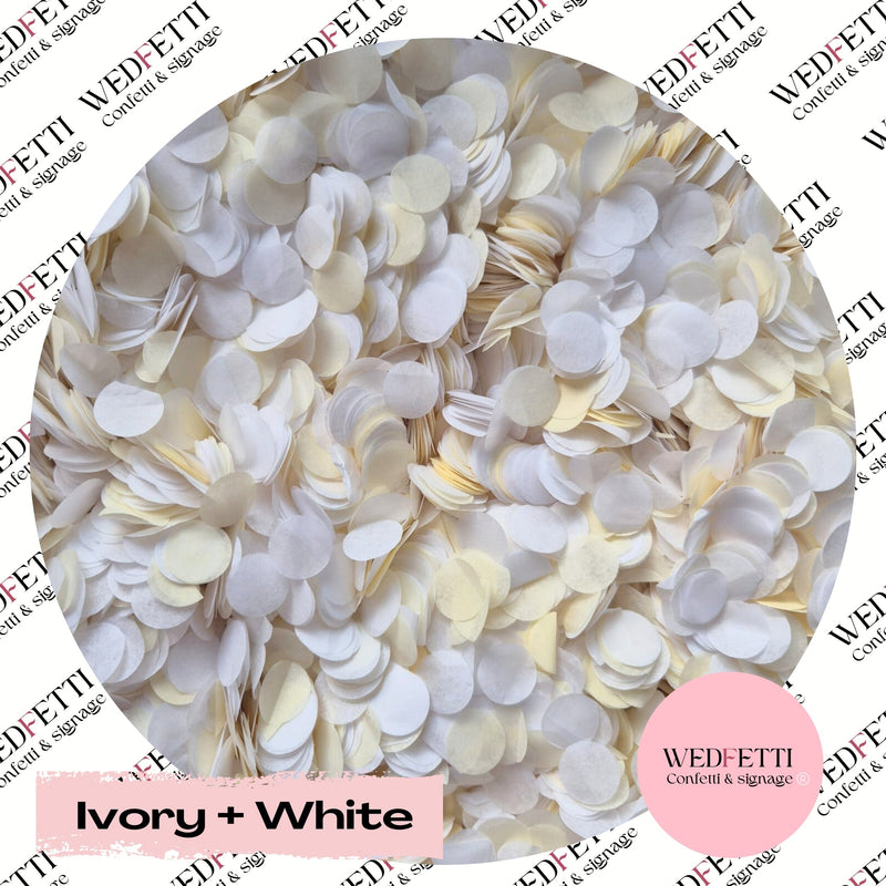 Biodegradable Slow falling paper Confetti - ivory white mix bulk bag 500g