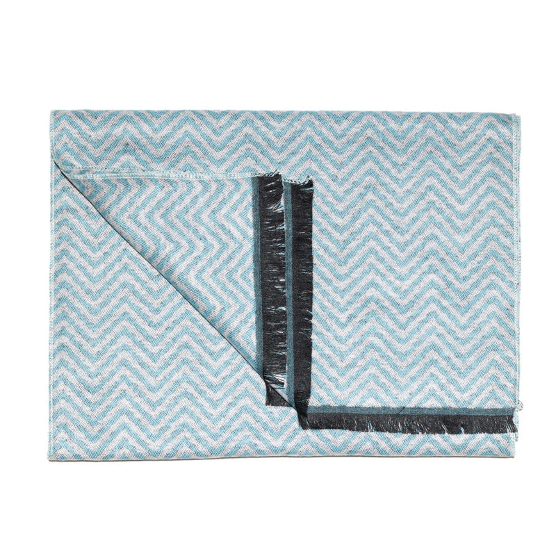 Light Blue Herringbone Bamboo Scarf