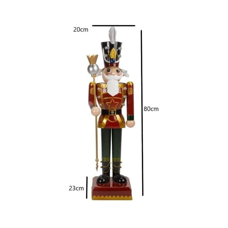 Deluxe In Lit Metal Christmas  Hand Painted Nutcracker 80cm