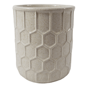 16cm White Honeycomb Ceramic Planter - InStock