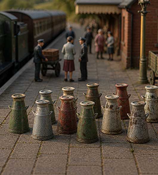 O Scale Ready to Paint Milk Churn - Style 2 (6 pack)