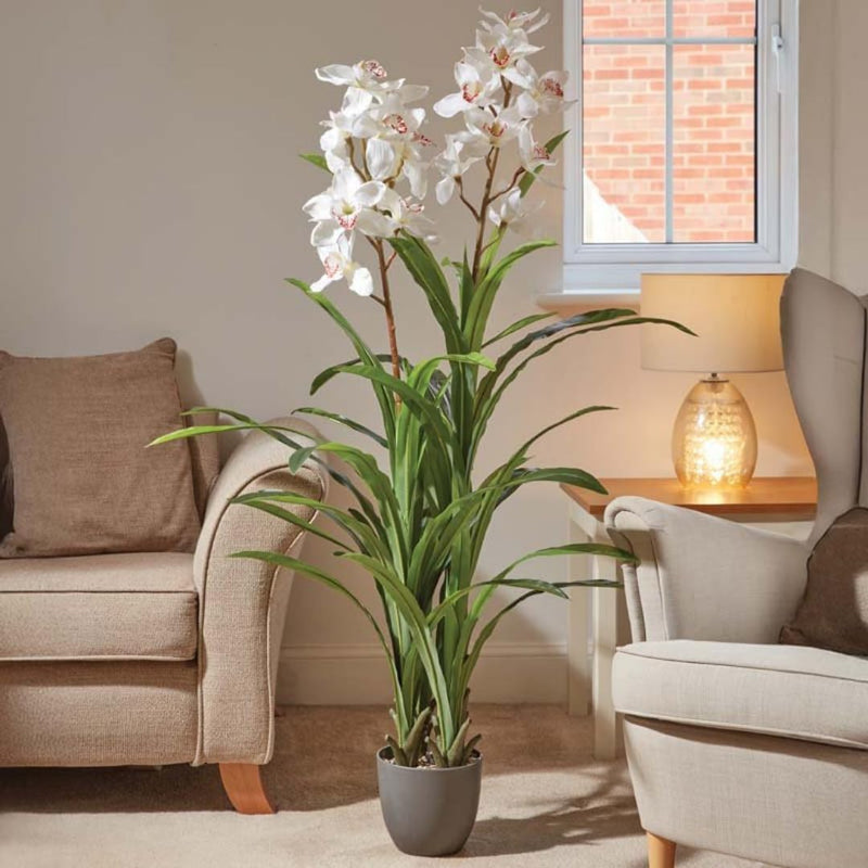 Large Artificial Orchid Plant 170cm White Indoor Floor Décor