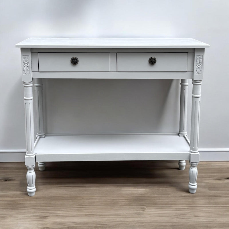 90CM 2 DRAWER SIDE TABLE