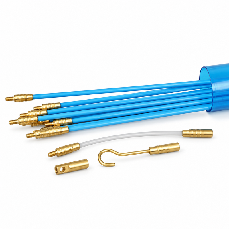 10M Fibreglass Cable Rod Kit 13 Piece Wire Pulling Tool Set