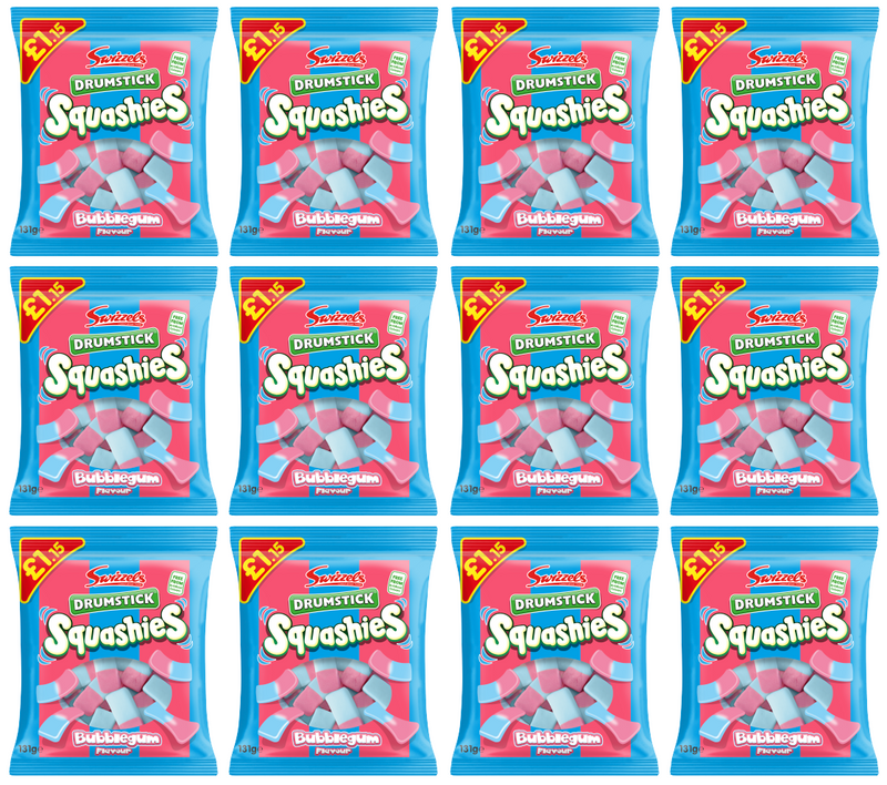 12 x Swizzels Squashies Bubblegum 120Gm