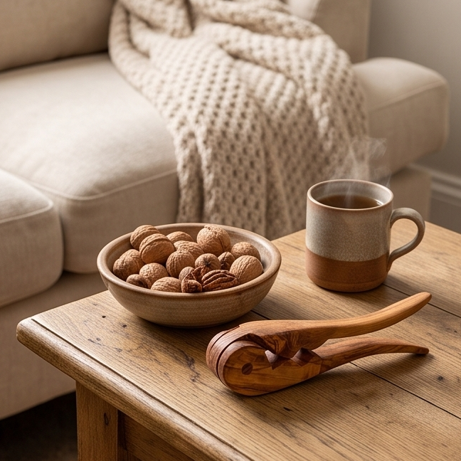 Olive Wood Pliers Nutcracker | Handheld Wooden Lever Manual Walnut Cracker