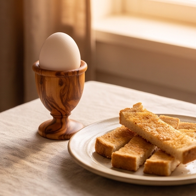 Olive Wood Egg Cup | Wooden Soft Boiled Egg Holder Breakfast Serving Stand