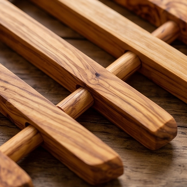 Handcrafted  Olive Wood Trivet (21x18 cm) | Hot Pad
