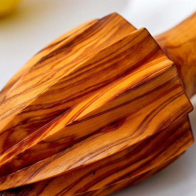 Handcrafted Olive Wood Lemon Squeezer & Citrus Reamer | Wooden Juicer