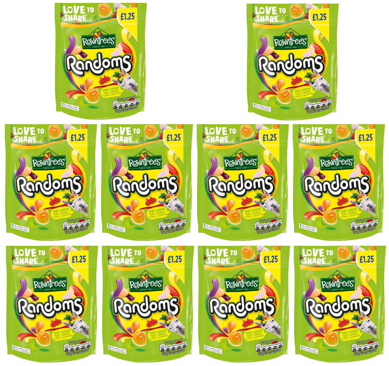10 x Rowntrees Randoms Pouch - 120Gm
