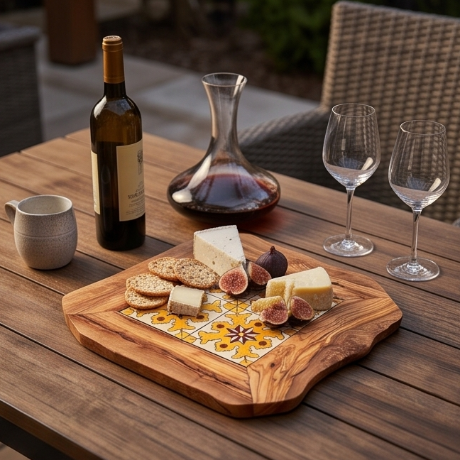 Rustic Olive Wood Ceramic Tray, serving tray, natural, handmade, gift