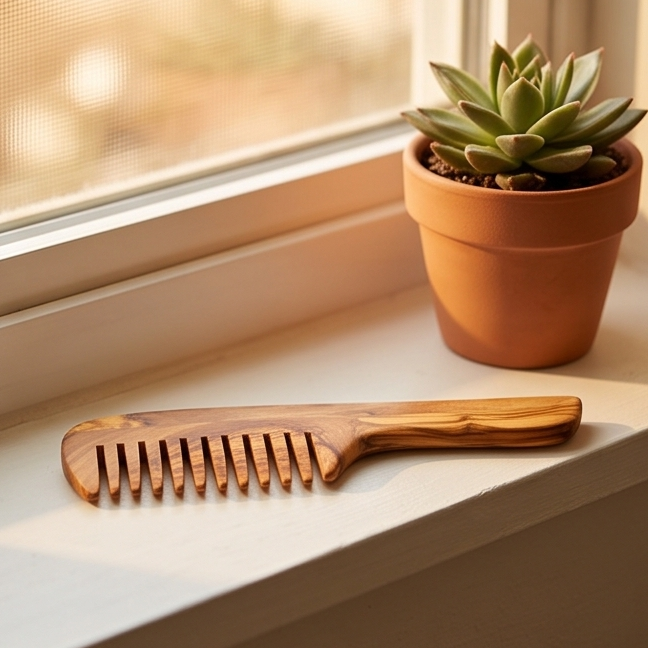 Olive Wood 14 Tine Hair Comb