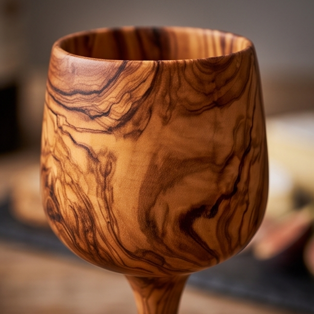 Olive Wood Wine Cup, barware, wine lovers, gift, gift for him, gift for her, decor