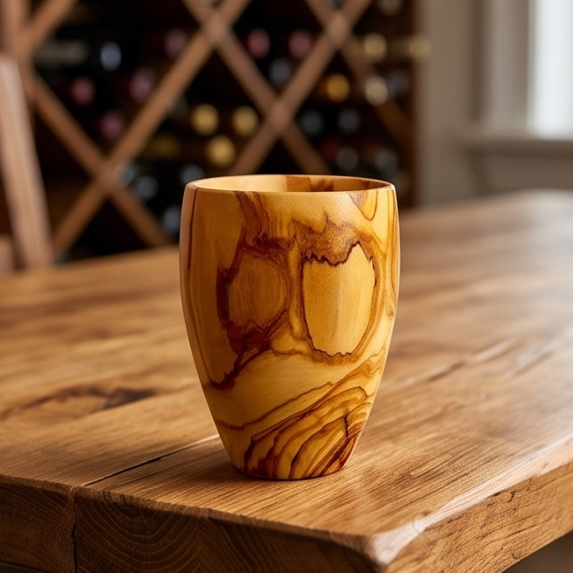 Olive Wood Wooden Drinking Cup  | 384ml