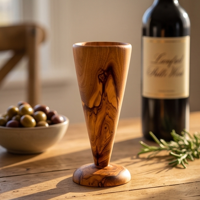 Olive Wood Wooden Cone Shaped Cup