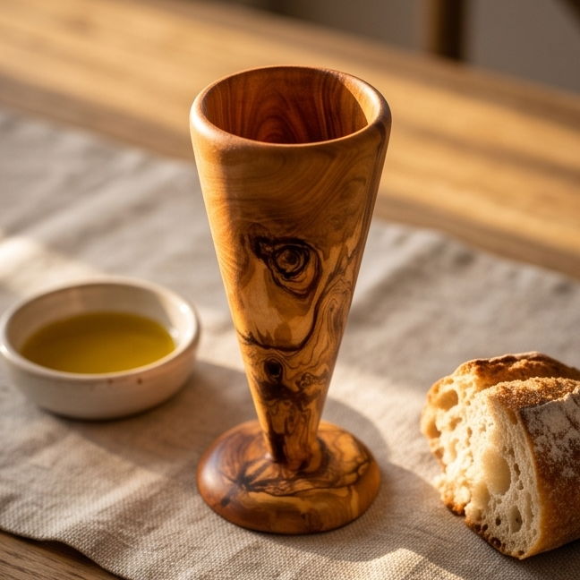 Olive Wood Wooden Cone Shaped Cup