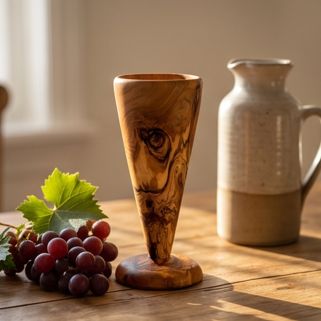 Olive Wood Wooden Cone Shaped Cup