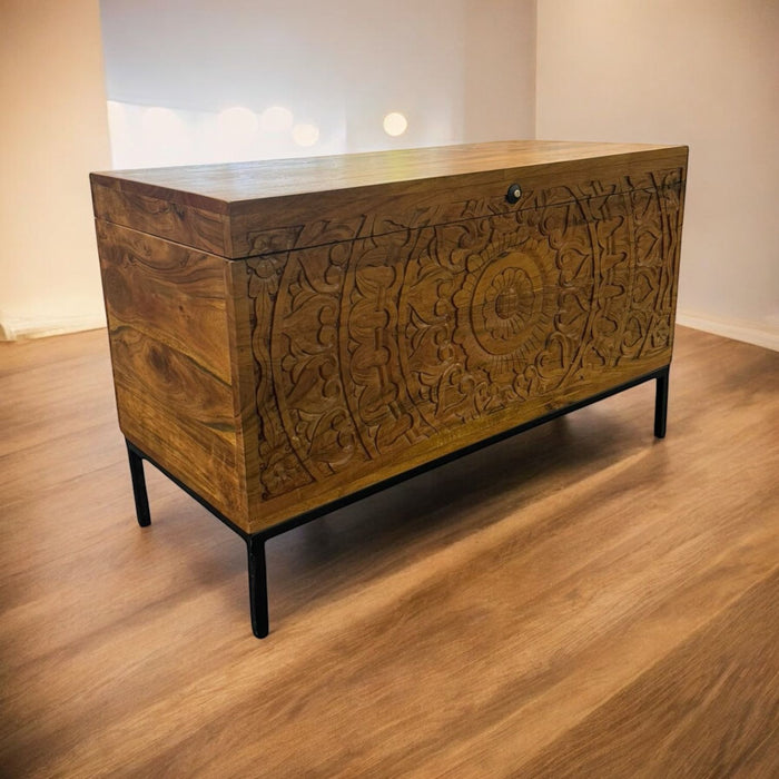 90CM WOODEN CHEST