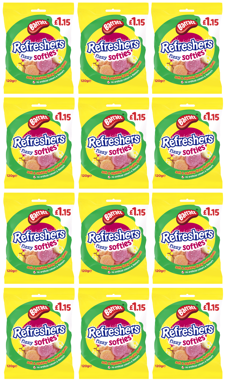 12 X Barratt Refreshers Fizzy Softies 120G