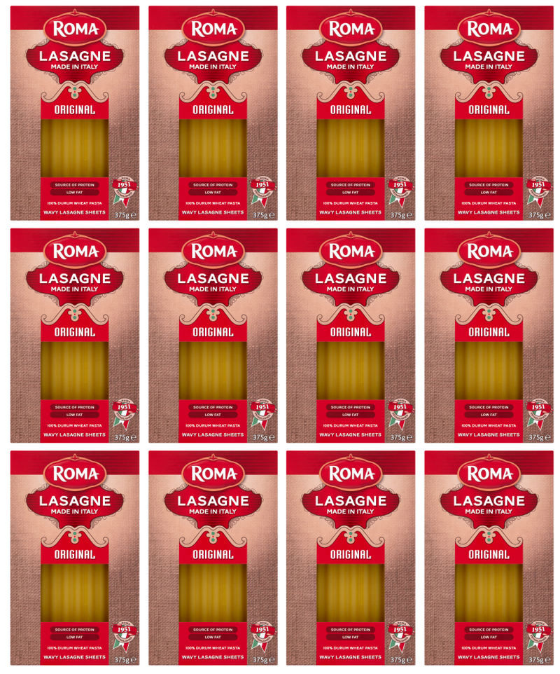 12 x Roma Lasagne Wavy Sheet 375Gm