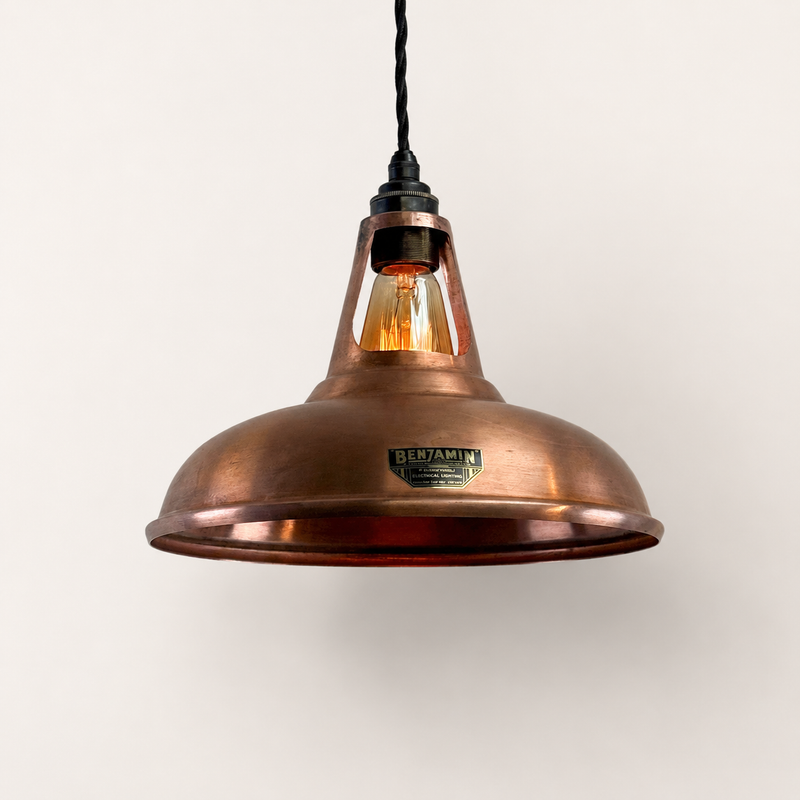 Cawston - Antique Copper Slotted Lampshade Pendant Ceiling Light - 11 Inch