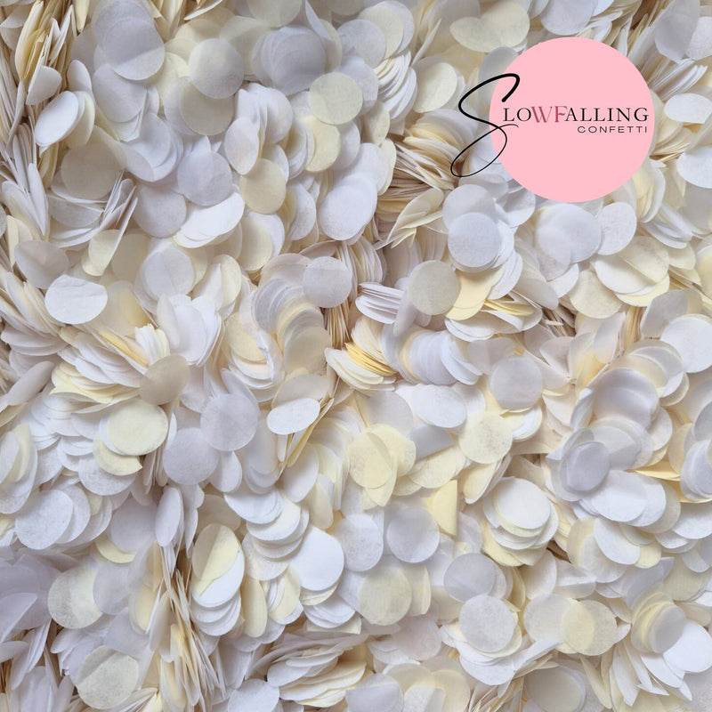 Biodegradable Slow falling paper Confetti - ivory white mix bulk bag 500g