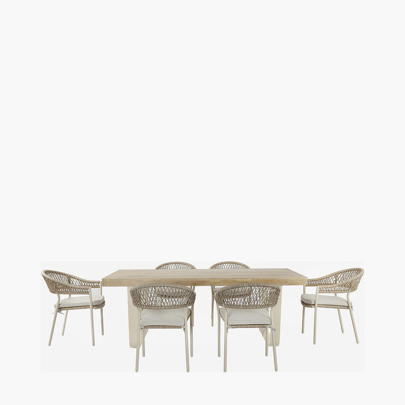 Osaka Latte Outdoor 6 Seater Dining Set