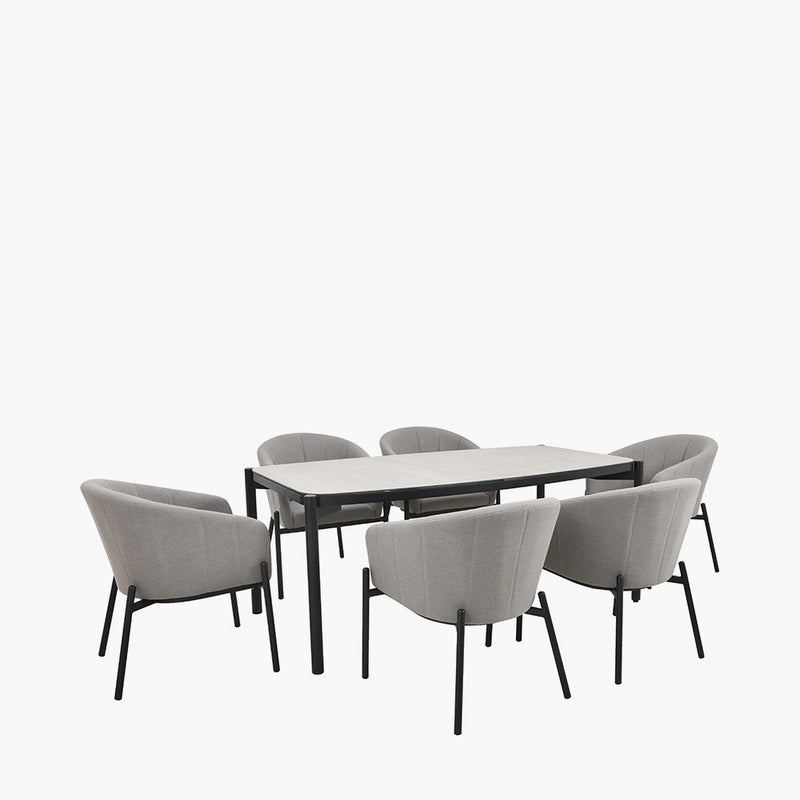 Nevada Putty Outdoor 6 Seater Dining Set