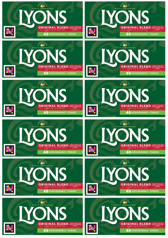 12 x Lyons Tea Original 40's - 116G