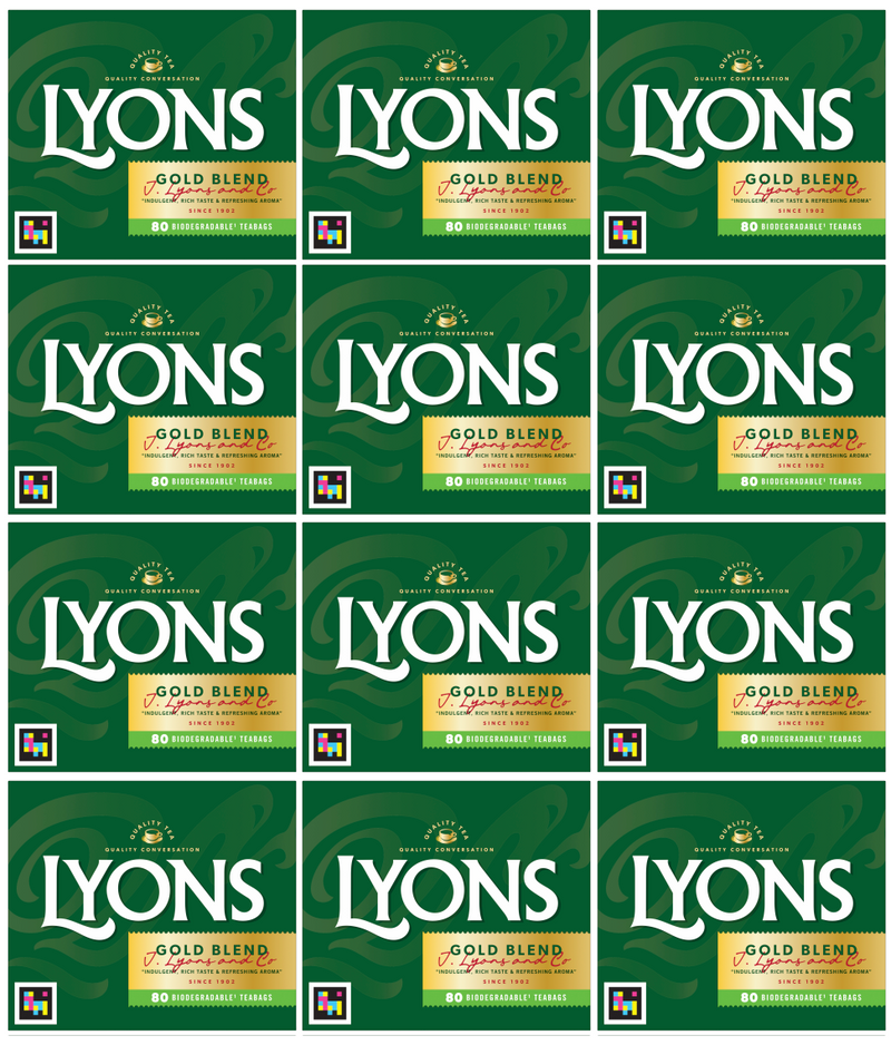 12 x Lyons Tea Gold 80's - 250GM